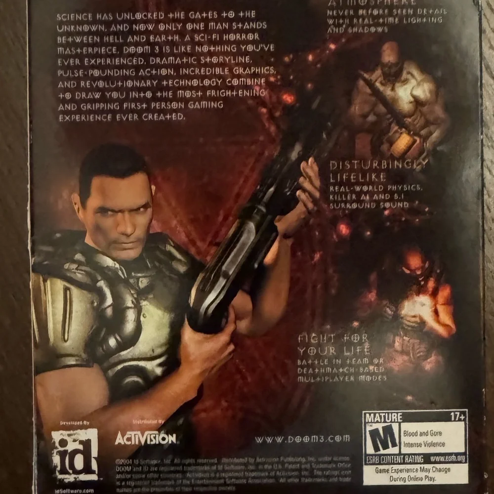 Doom 3 PC 2004 CD ROM Windows Game. In box with booklets
